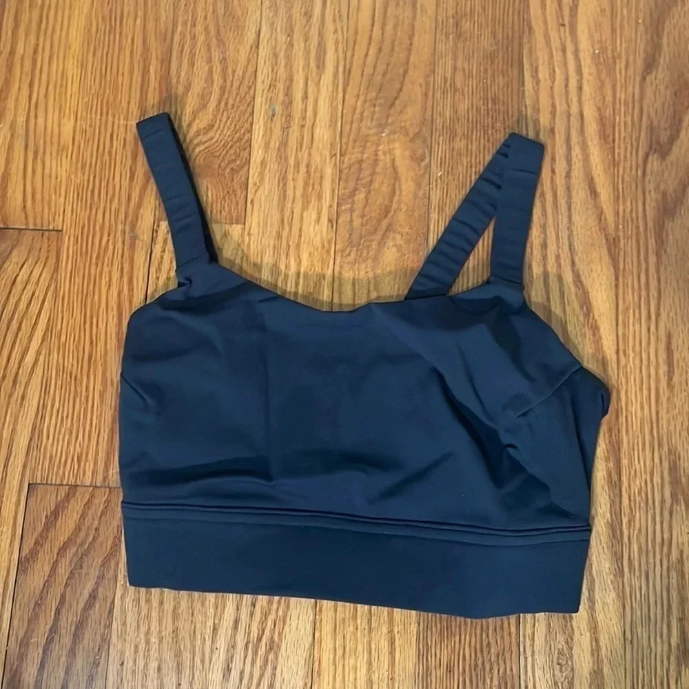 ADAY Lighten Up Sports Bra in Shadow Black Size XS NWT mininmalist‎ capsule